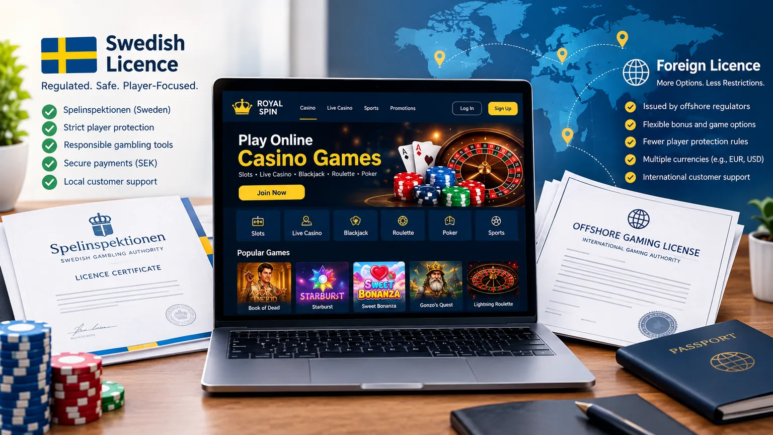 Casino without a Swedish licence and foreign gambling regulation